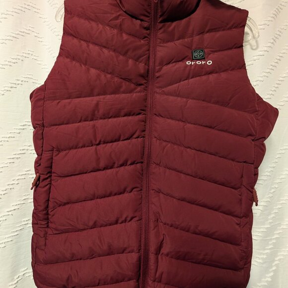 Ororo Women's Heated Lightweight Down Vest (Apparel Only) Wine Red XS - Picture 4 of 16